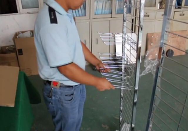 不銹鋼鉤子架，鐵線架安裝過程