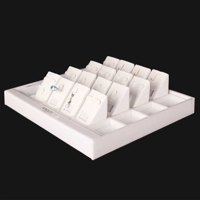 （含兩款）項(xiàng)鏈戒指展示盒,臺(tái)面珠寶展示架